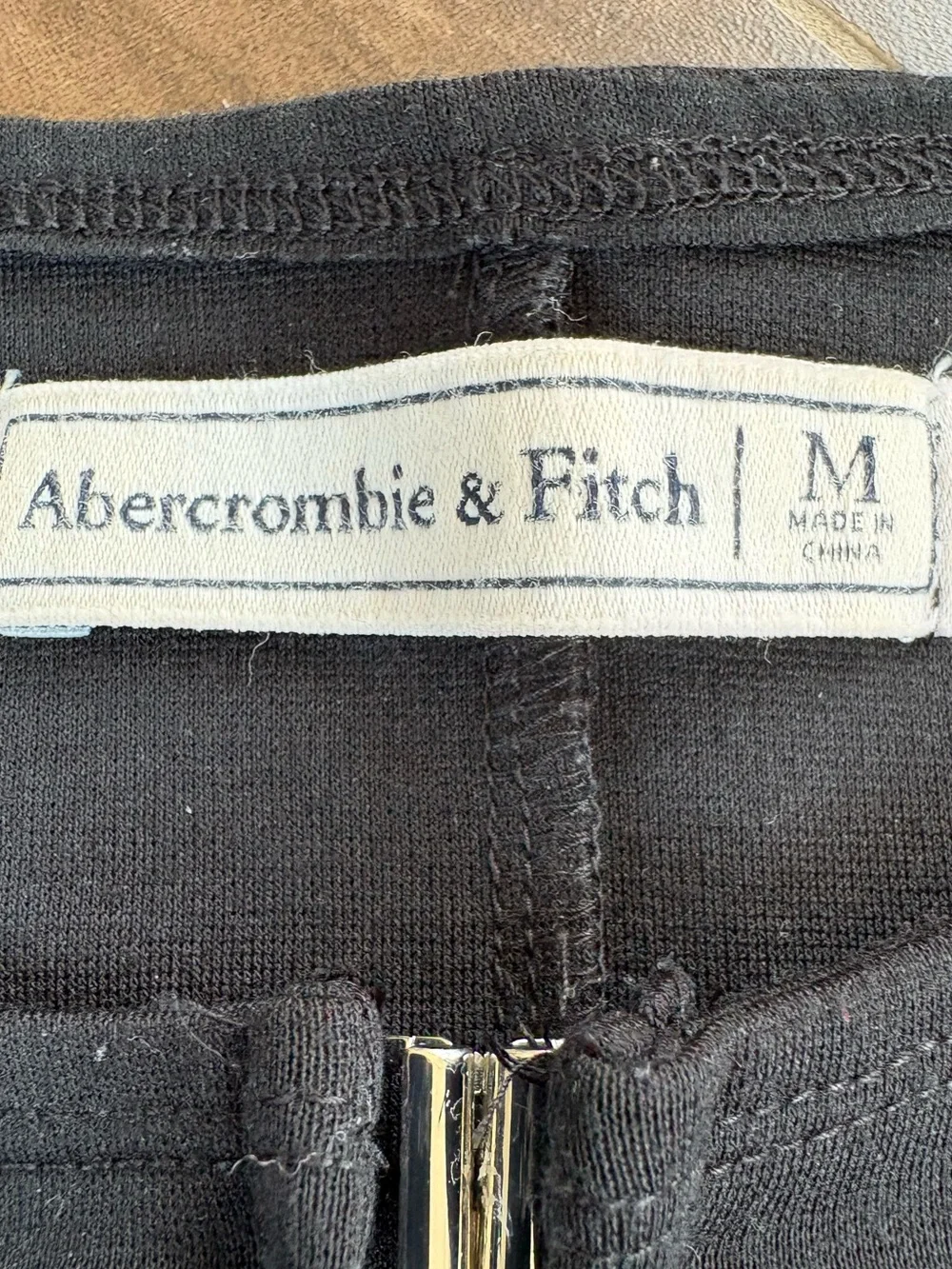 Abercrombie & Fitch Black Shift Dress Keyhole Neck Short Sleeve Pockets Size M - Picture 5 of 5
